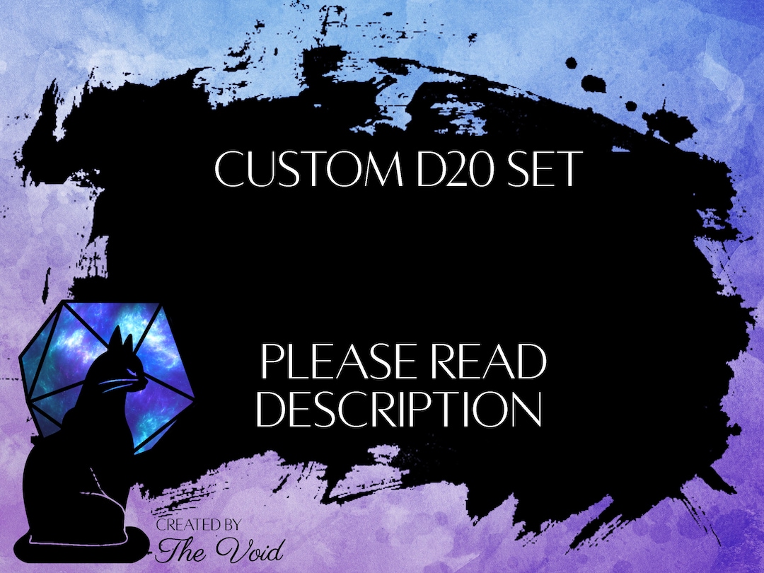 Custom Dice Dice Commission 2 OR 4 Piece Polyhedral DND D20 Dice Set Etsy