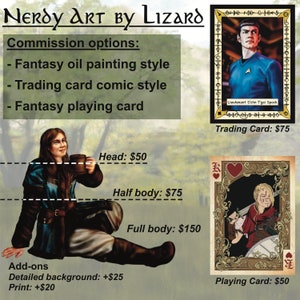 Custom Character Portrait Commission: OC, RPG, D&D character art