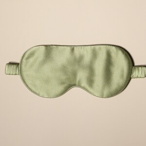 Muraki 100% 22 Momme Mulberry Silk Oversize Eye Mask-Silk Floss filling-Blackout Super Soft Breathable Sleep Mask Sage Green image 2