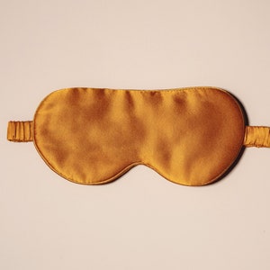 Muraki 100% 22 Momme Mulberry Silk Eye Mask-Silk Floss filling-Blackout Super Soft Breathable Sleep Mask Burnt Orange image 2