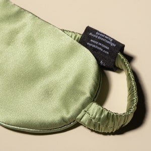 Muraki 100% 22 Momme Mulberry Silk Oversize Eye Mask-Silk Floss filling-Blackout Super Soft Breathable Sleep Mask Sage Green image 5