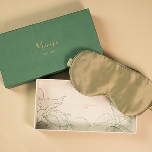 Muraki 100% 22 Momme Mulberry Silk Oversize Eye Mask-Silk Floss filling-Blackout Super Soft Breathable Sleep Mask Sage Green image 7