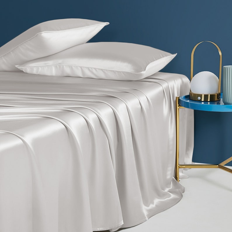 Muraki 100 22 Momme Pure Mulberry Silk Bed Sheet Flat Sheet / Fitted