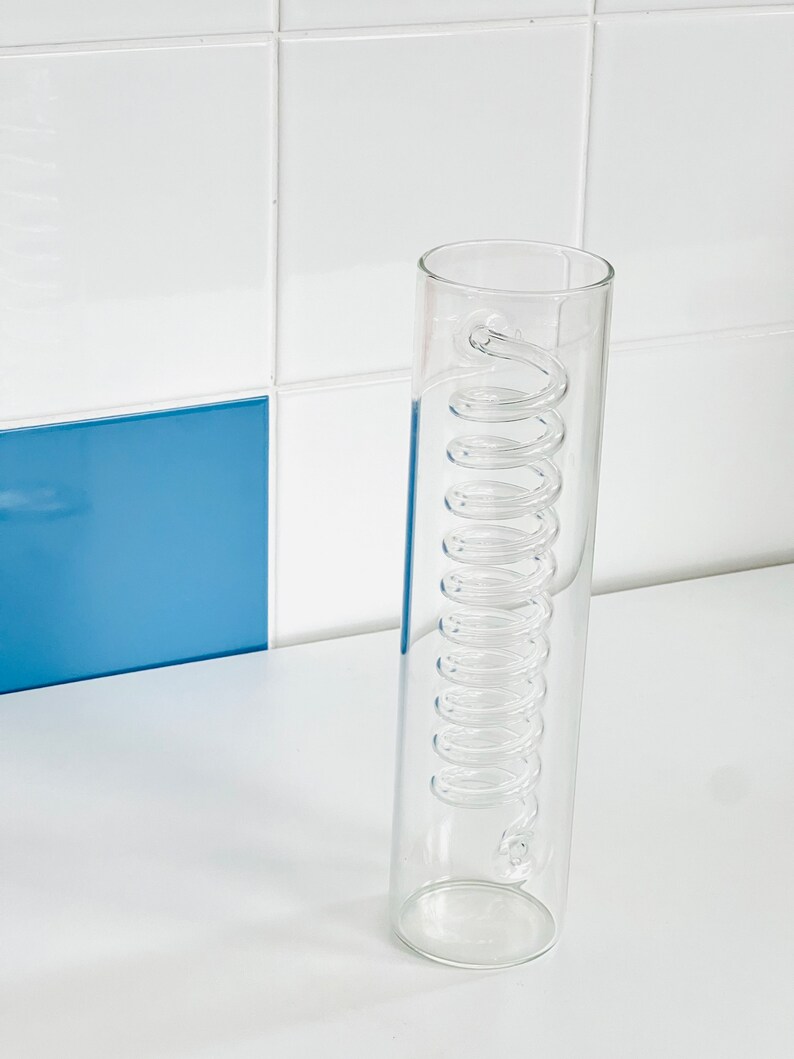 Retro IKEA Bambus Swedish PS Clear Glass Spiral Vase by Ehlen Etsy