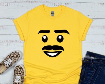 Yellow Lego Face Shirt Classic Minifigure Smile Unisex Garment