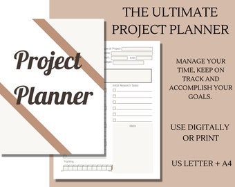Project Planner | Productivity Planner | Project Planner Printable | Digital Project Planner | Project Management | Project Plan