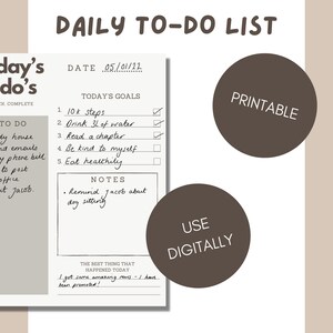 Printable To Do List | Digital To Do List | To Do List | Digital List | Daily To Do List | To Do&#39;s | Digital Planner | Daily To Do List