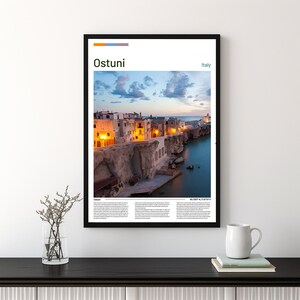 Ostuni Travel Wall Print, Digital Print, Travel Prints, Gift for him, Gift for her, Unique Travel Prints