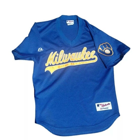VTG Milwaukee Brewers Pull Over Jersey Adult Sz M 