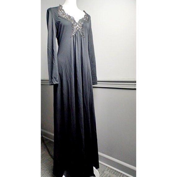 VTG 80s Black Maxi Dress R&K Originals Sz M/L Cro… - image 8