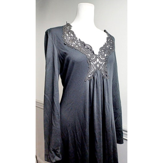 VTG 80s Black Maxi Dress R&K Originals Sz M/L Cro… - image 2