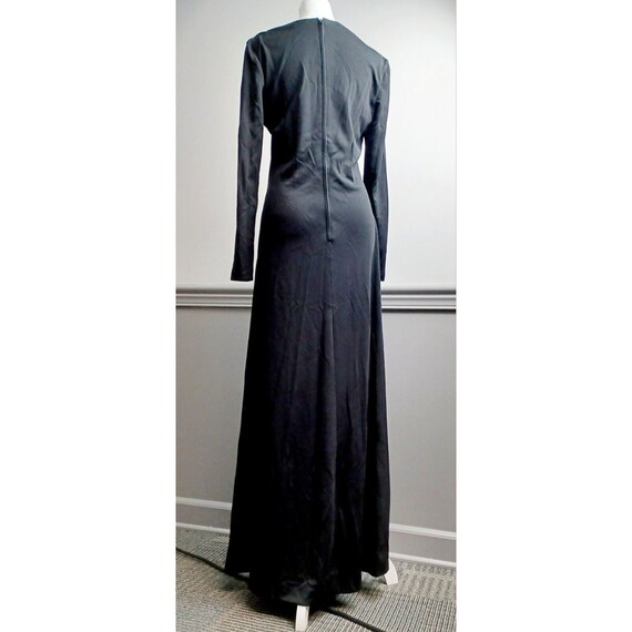 VTG 80s Black Maxi Dress R&K Originals Sz M/L Cro… - image 5