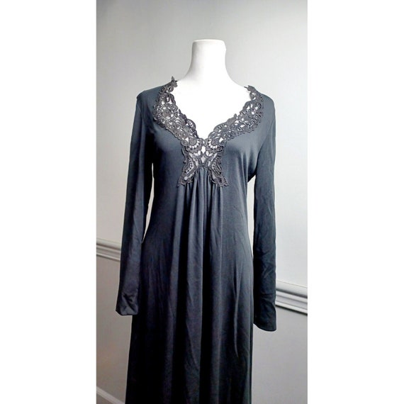 VTG 80s Black Maxi Dress R&K Originals Sz M/L Cro… - image 4