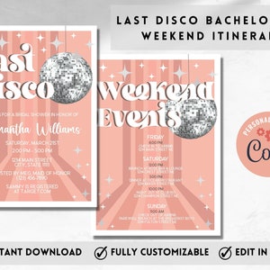 The Last Disco Bachelorette Weekend Itinerary, Last Disco Bachelorette, Her Last Disco Bachelorette Weekend, Disco Ball Bridal Shower