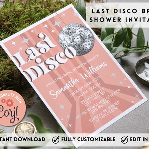 The Last Disco Bridal Shower Invitation, Last Disco Bachelorette, Last Disco Decorations, Bridal Shower Invitation, Disco Ball Bridal Shower