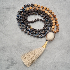 The Entrepreneur’s Mala - Picture and Impression Jasper Sandalwood Mala