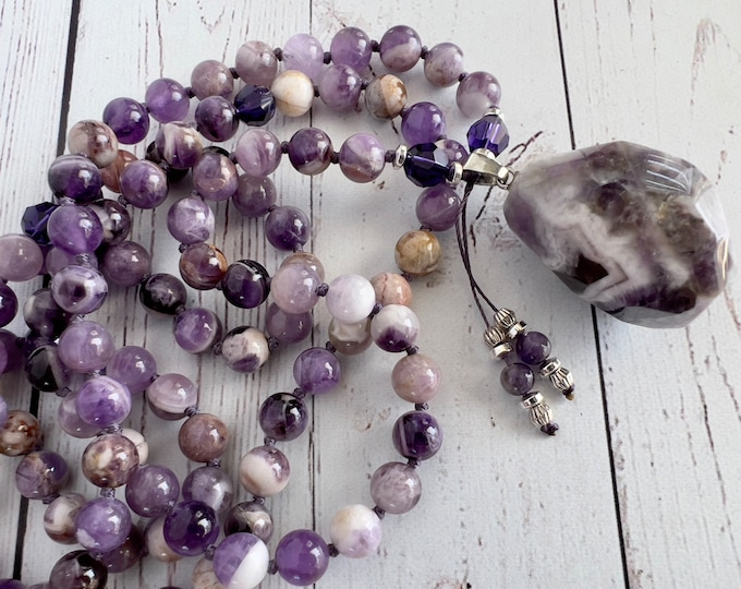 The Calm and Clarity Mala - Flower Amethyst