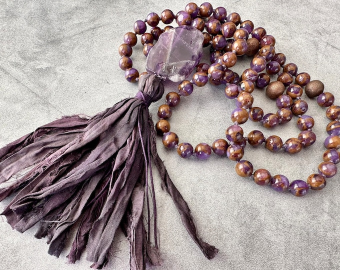 The Mala of Encouragement - Purple Impression Jasper