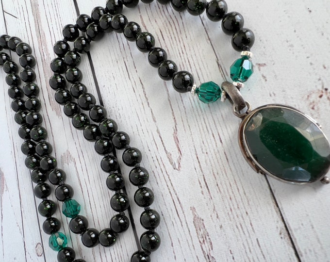 The Mala of Self-Care - Green Goldstone