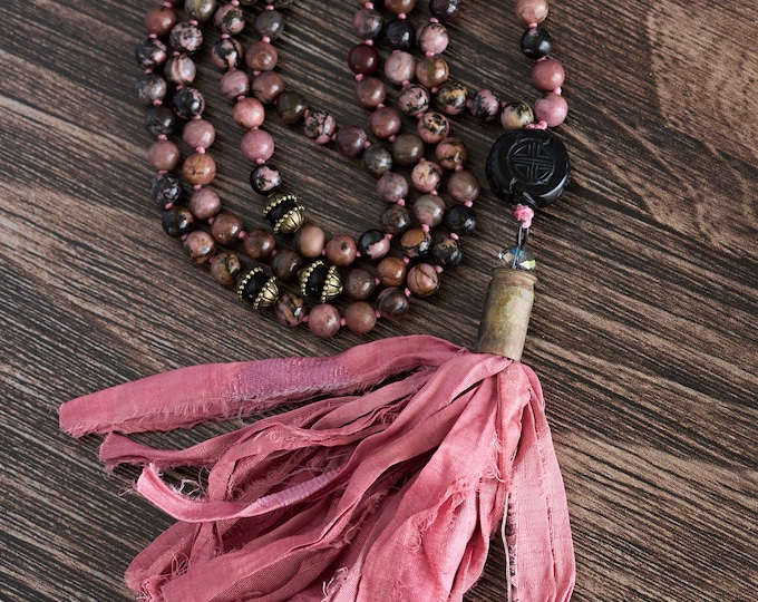 The Mala of Unconditional Love - 108 Bead Rhodonite Mala