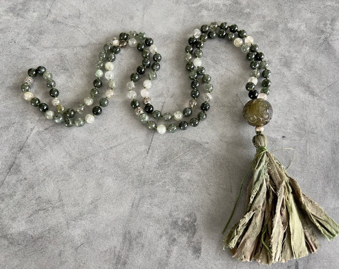 The Career-Boosting Mala - Green Rutilated Quartz