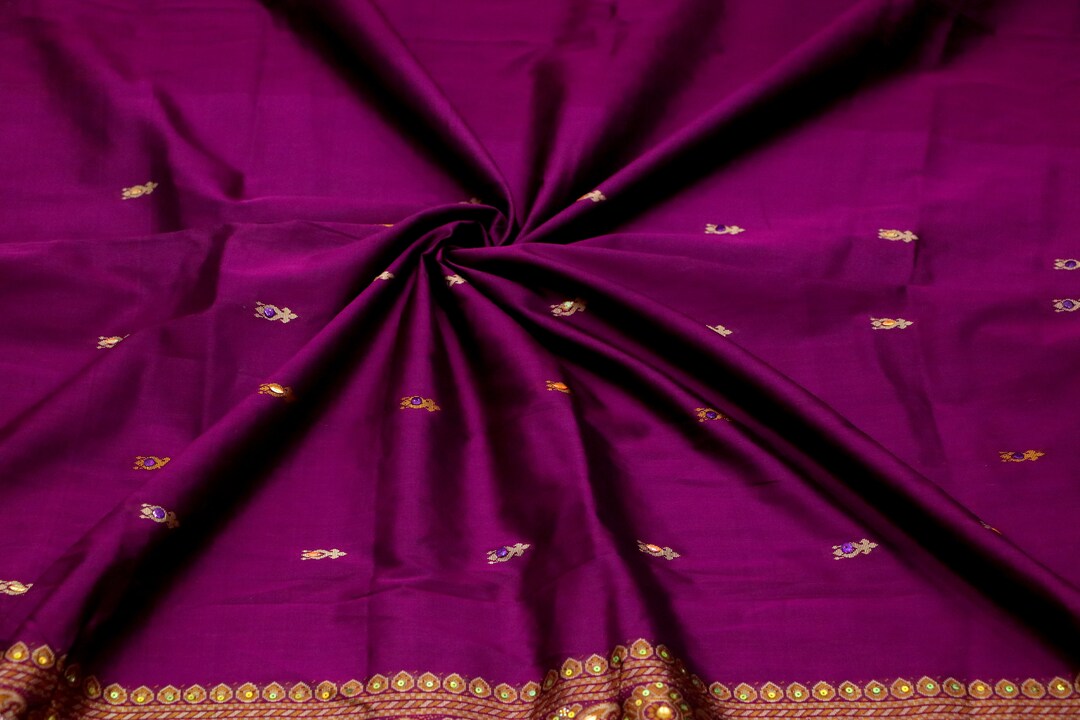 Purple Jamuni Banarasi Silk Saree Kadhwa Banarasi Saree Etsy