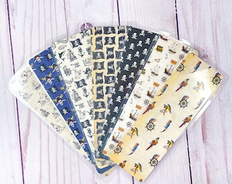 Pirate Themed Double Sided Laminated Bookmarks | Fun Gift for Reader