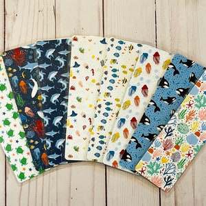 Sea Animal Laminated Bookmark: Double Sided Kids Stocking Stuffer