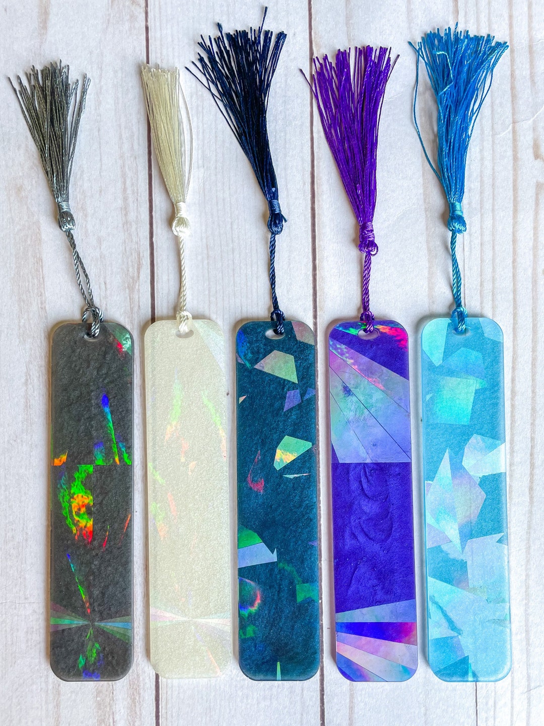 Holographic Design Resin Bookmarks, Custom Color, Gift for Readers