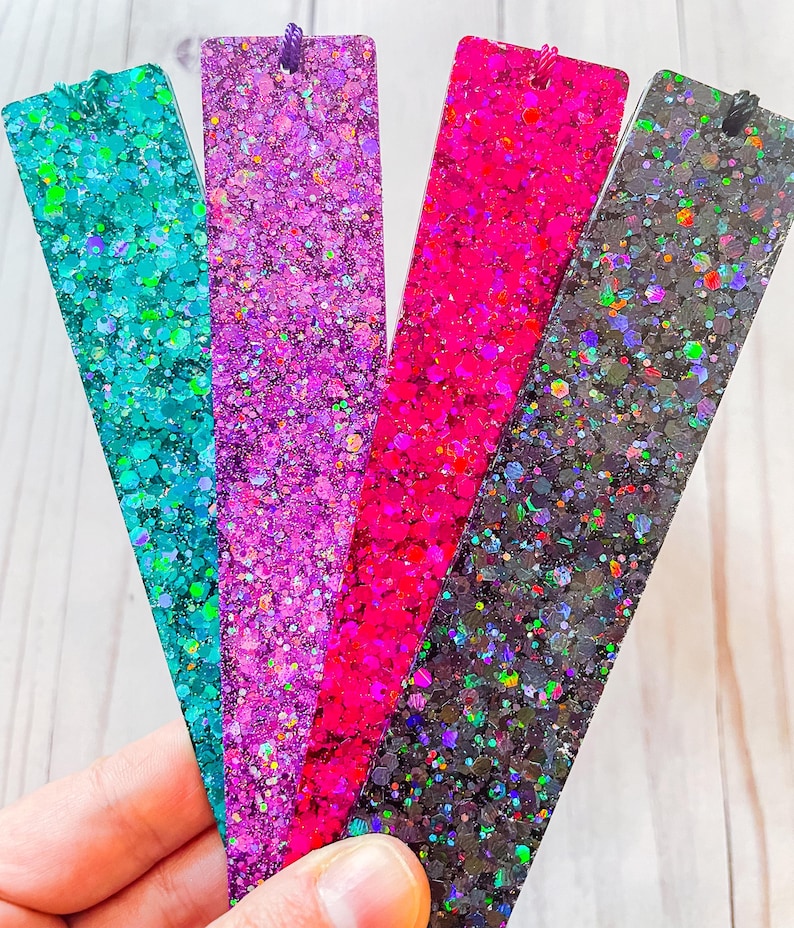 Holographic Glitter Resin Bookmark, Rainbow Sparkly Reader Gift - Etsy
