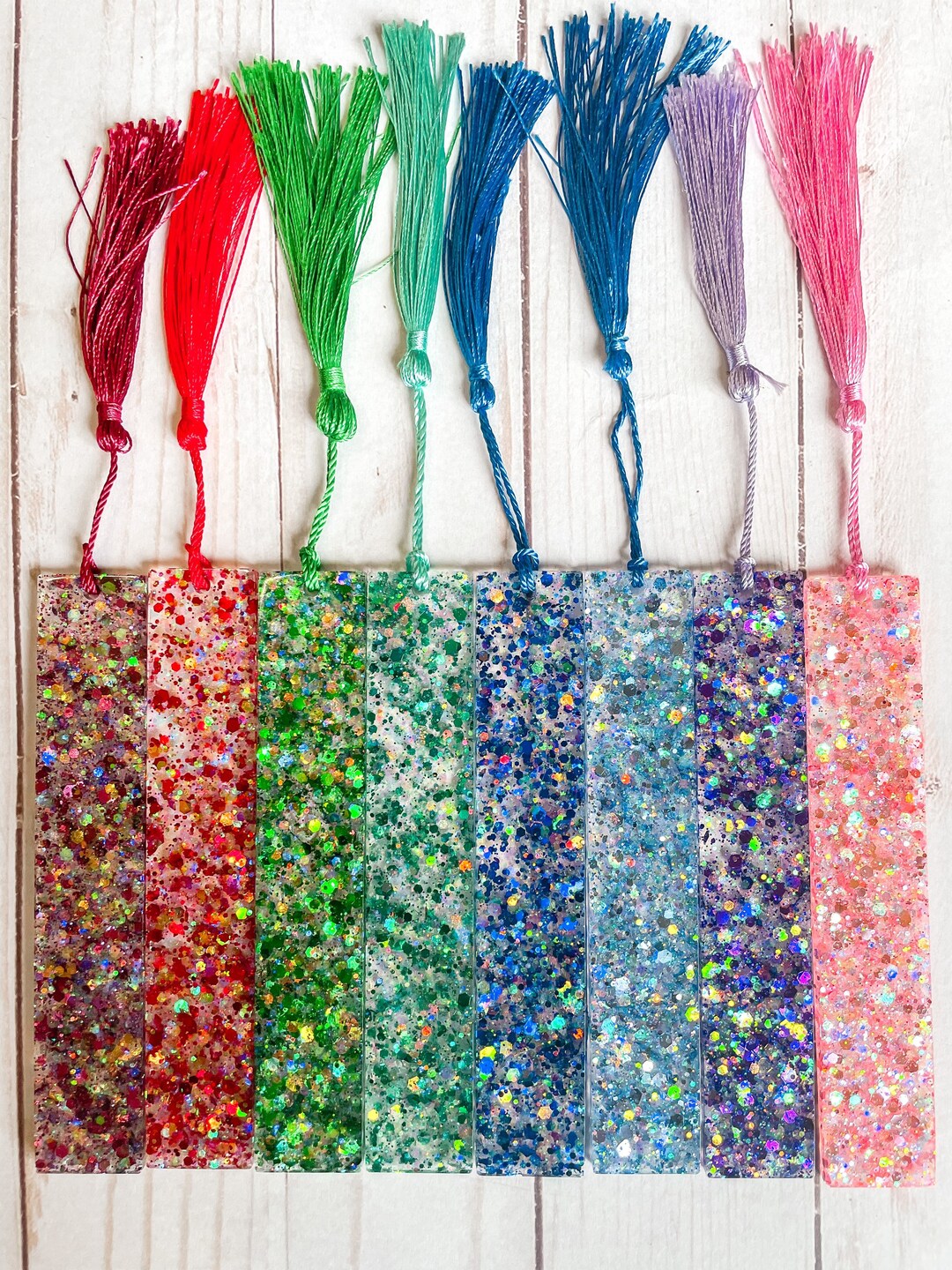 Rainbow Holographic Glitter Resin Bookmark - Etsy