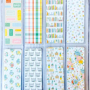 Book Lovers Bookmarks, Bookish, Floral, Bookshelf, Double Sided Laminated Bookmarks