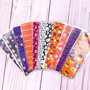 Laminated Halloween Bookmarks: Spooky Ghost, Pumpkin, and Fall Designs