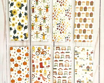 Fall, Autumn, Pumpkins, Scarecrow Double Sided Laminated Bookmarks