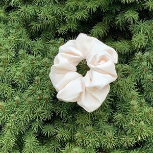 Large Size Chiffon Scrunchies in White | Handmade | Hair Accessories | Elastic