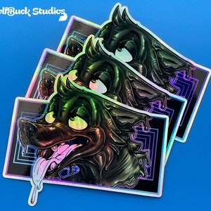 Latex Pet Large Holographic 4&quot; Sticker