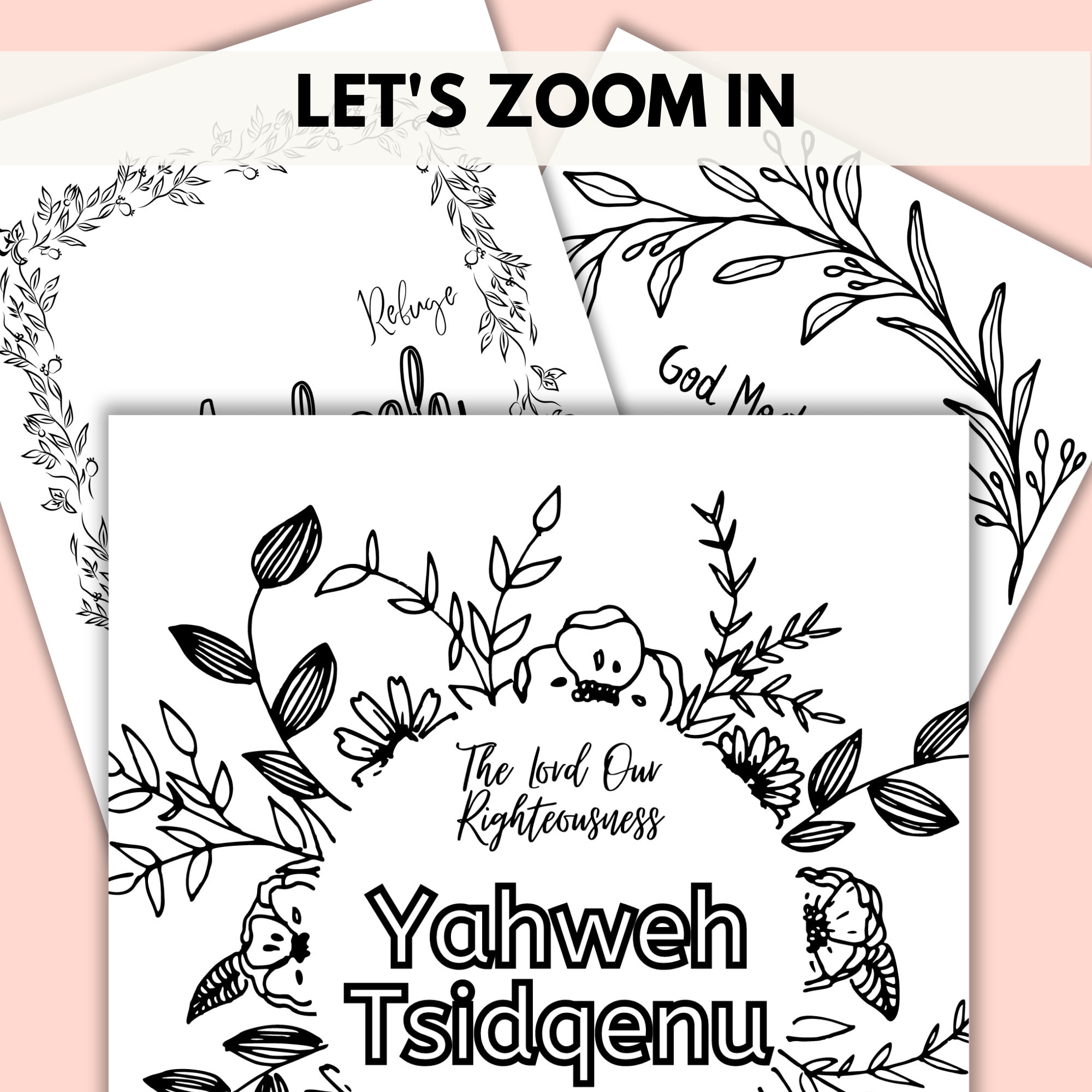 Names of God Minimalist Coloring Book for Adults, Printable Coloring ...