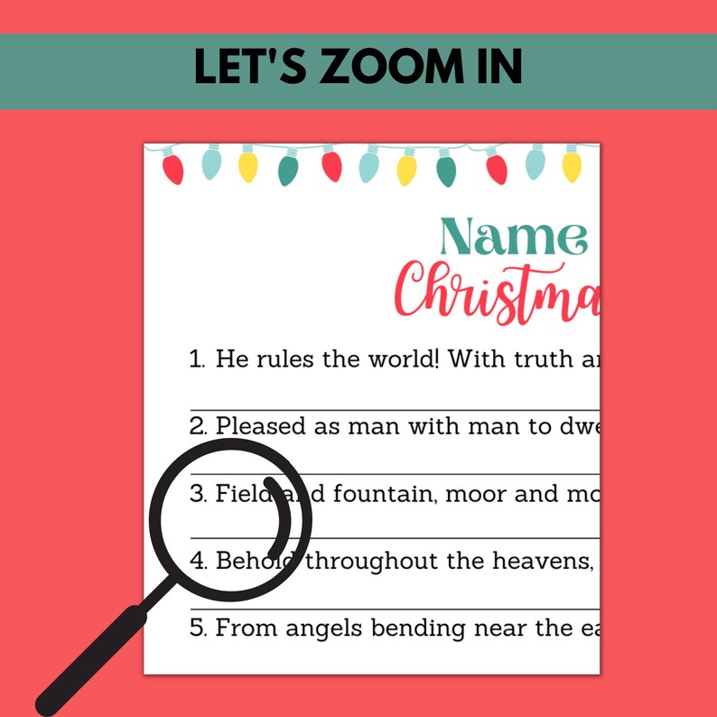 Name That Christmas Carol Game 