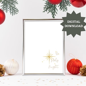 Printable Christmas Art, O Holy Night Print, Holiday Digital Print, Hymn Artwork