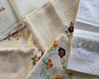 Old linen tablecloths