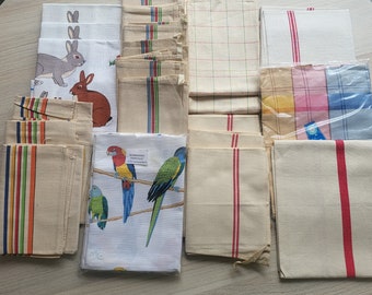 Vintage linen tea towels