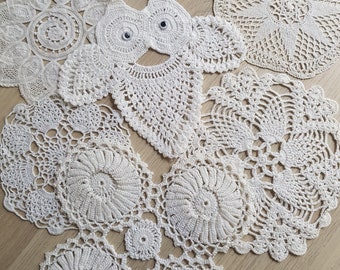 napperons blanc vintage dentelle crochet