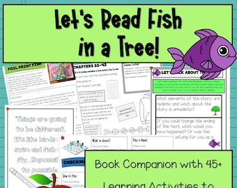 Fish in a Tree Book Study, Book Companion, Novel Study, Book Activities, Learning Resource
