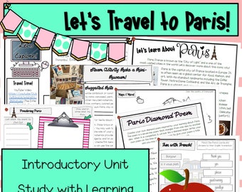 Paris Unit Study, Cities Around the World, France, Social Studies, History, Geography, Summer Games