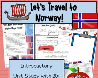 Norway Country Study, Around the World Learning Activities, Travel, Social Studies Unit Study