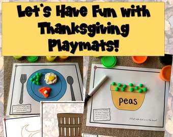 Thanksgiving Themed Activities, Playmats, Playdough Mats, Fun Fall Learning