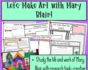 Estudio de arte de Mary Blair, actividades artísticas divertidas para niños, información sobre Mary Blair, estudio de unidad y biografía