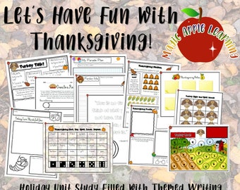 Thanksgiving Activity Pack, Thanksgiving Themed Activities, Fall Unit Study, Holiday Learning, Fall Printables, Fun Thanksgiving Learning