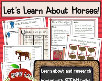 Learning About Horses, Horse Activities, Farm Animals, Animal Activities, Horse Unit Study