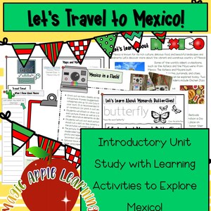 Mexico Country Unit Study, Around the World Learning Activities, Introduction to Mexico, Social Studies, Geography, History